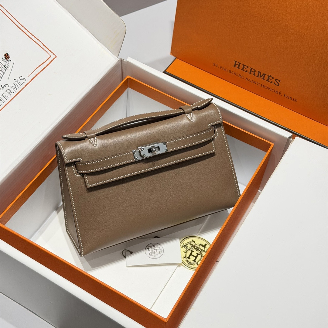 H**me5 Mini Kelly Pochette-Swift -22CM