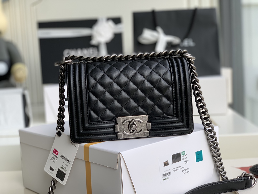 Ch@nel Boy Bag-Lambskin-20CM