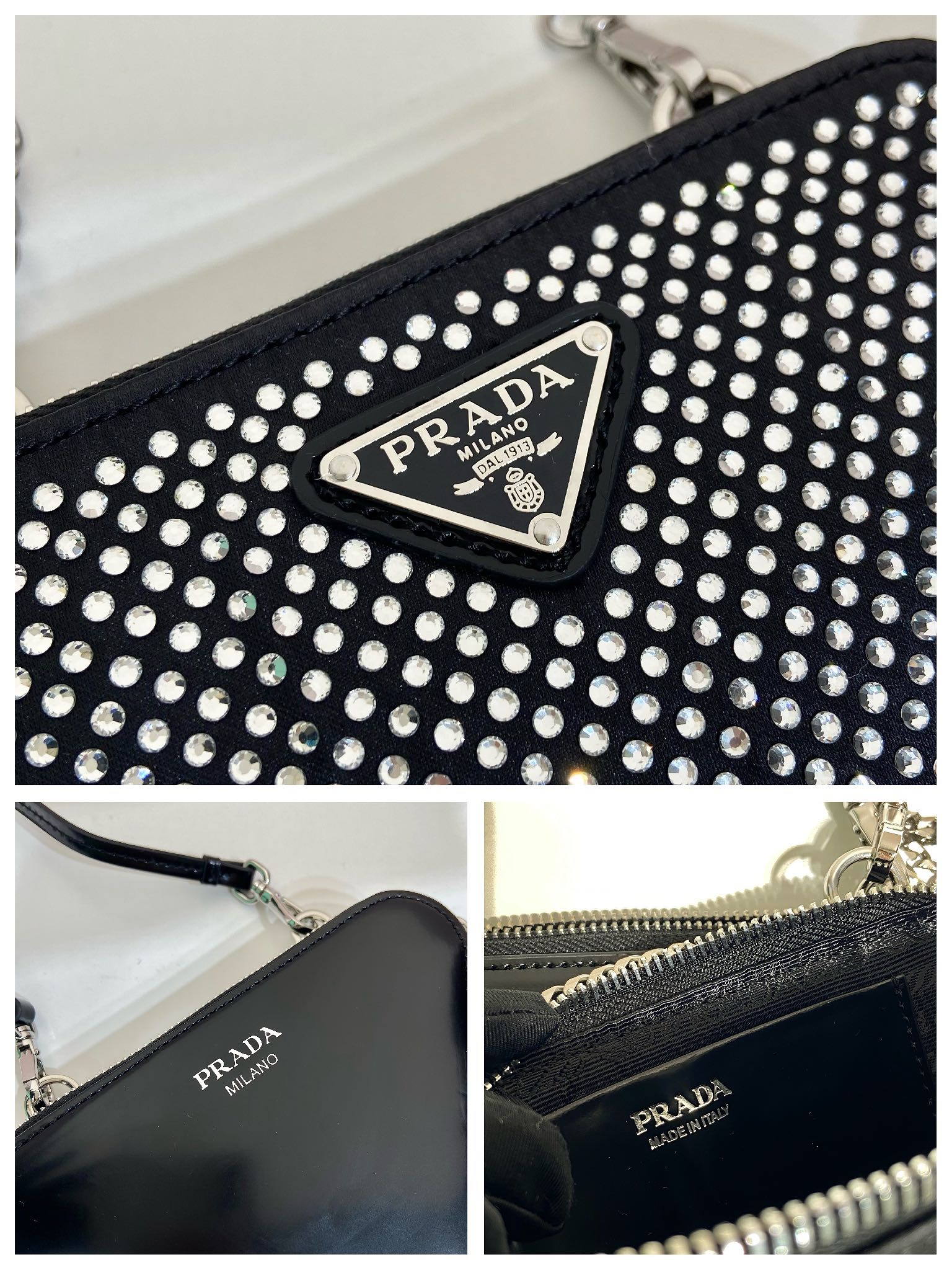 Pra*a 1nr015 double triangle bag -15*10*5cm