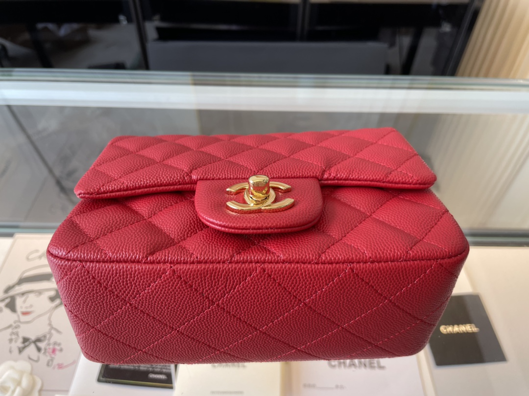Ch@nel Flap Bag-Caviar Leather-17CM