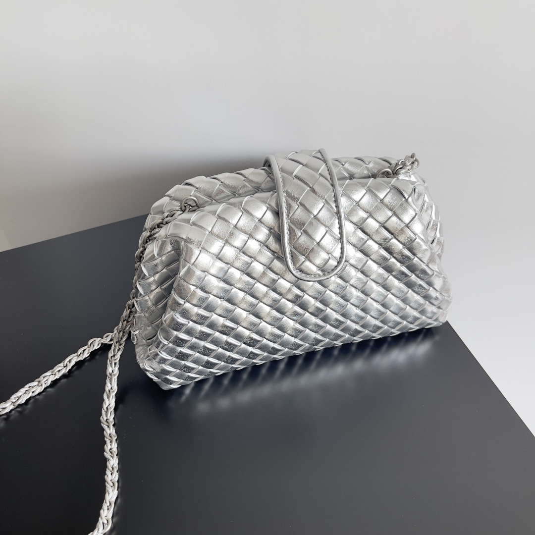 b0tt*ga Ven*ta lauren 1980 teen leather clutch-27*15*8cm