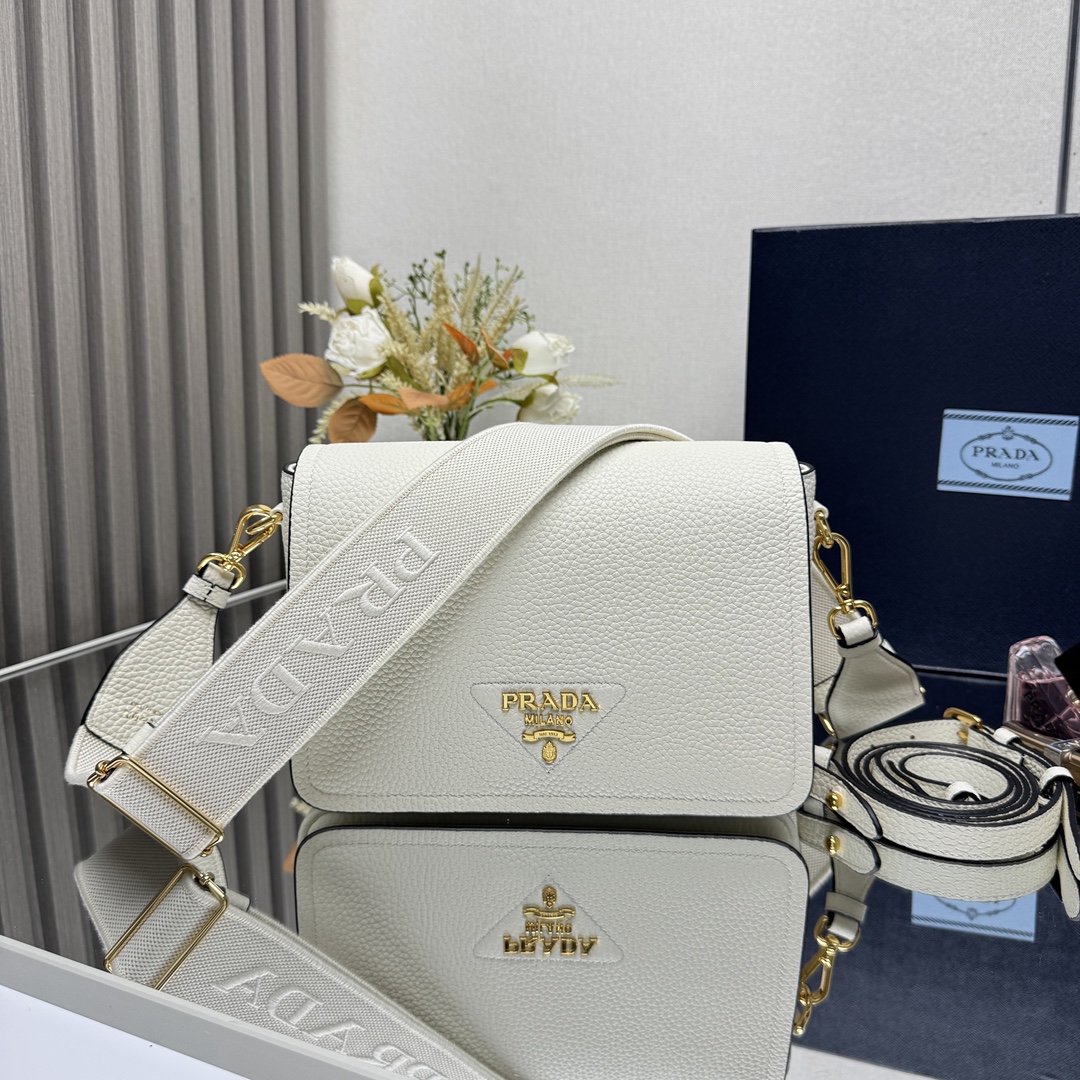 Pra*a 1BD314 Leather Shoulder Bag-23*18*9CM