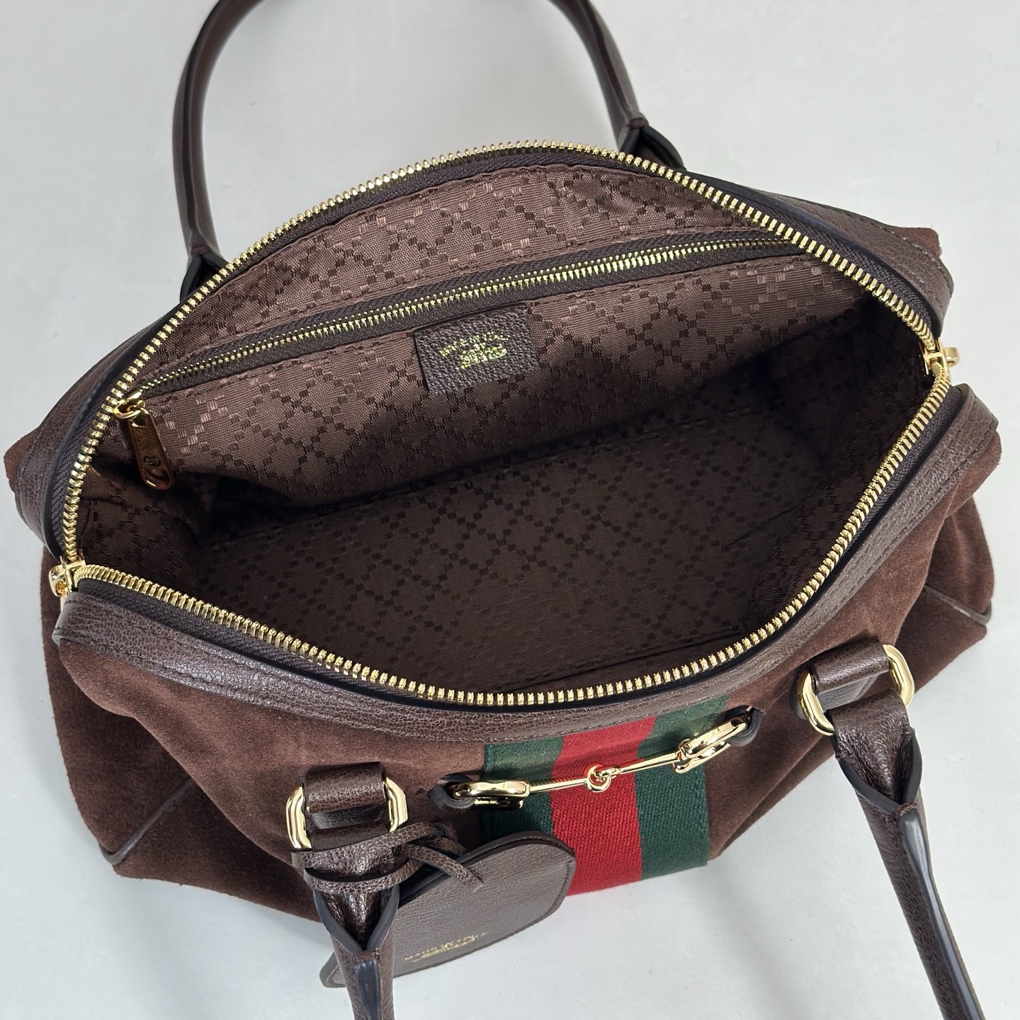 Gvc*1 Borsetto Medium Soston Bag In Dark Brown Suede-28*15*10CM