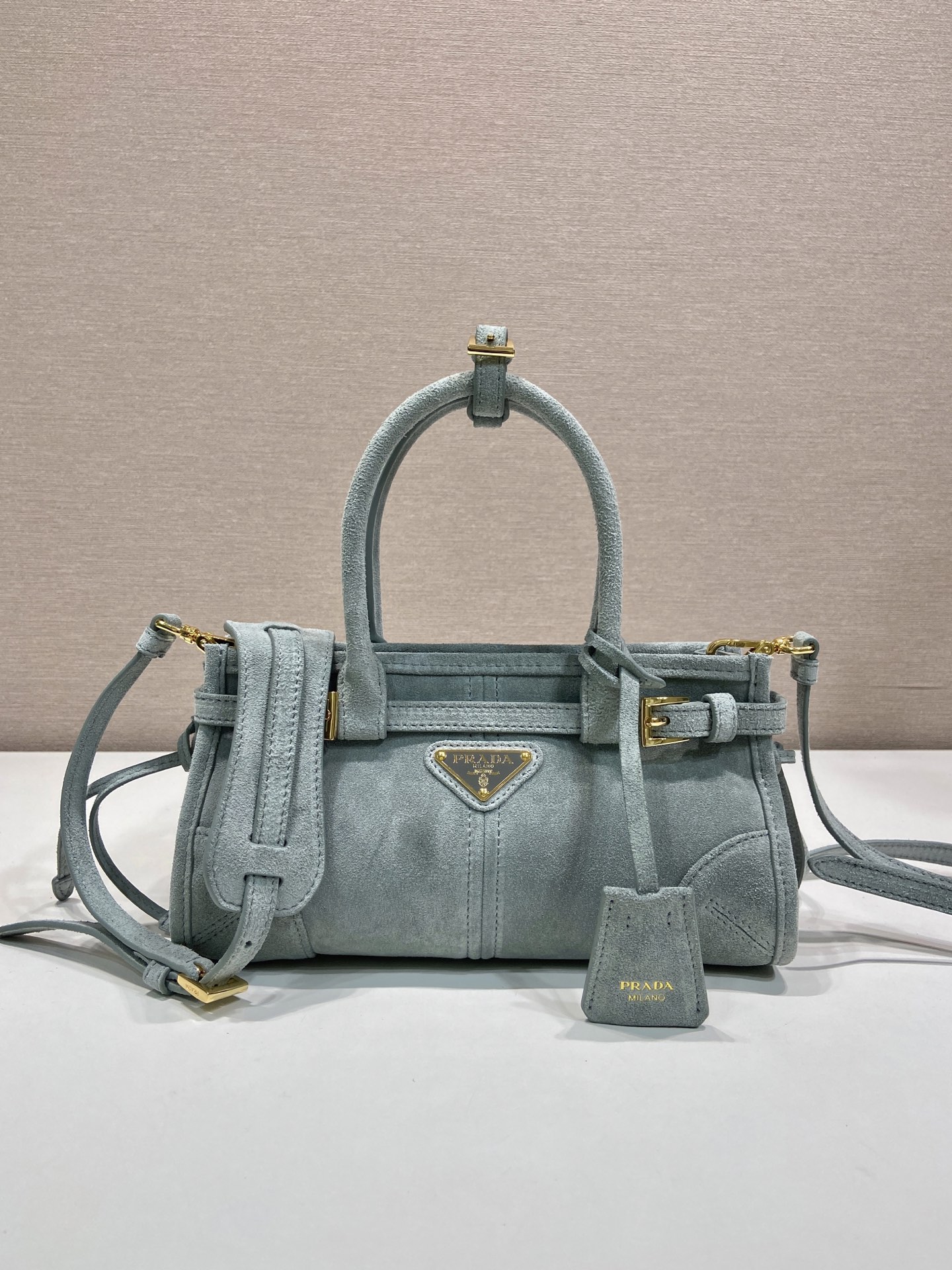 Pra*a Bonnie Suede Handbag-23.5*12*9CM