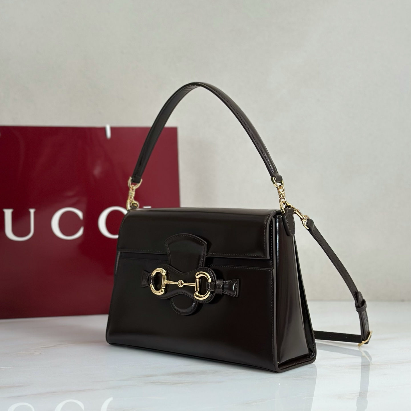 Guc*ci Medium Horsebit Duomo Bag-20*13.5*6CM
