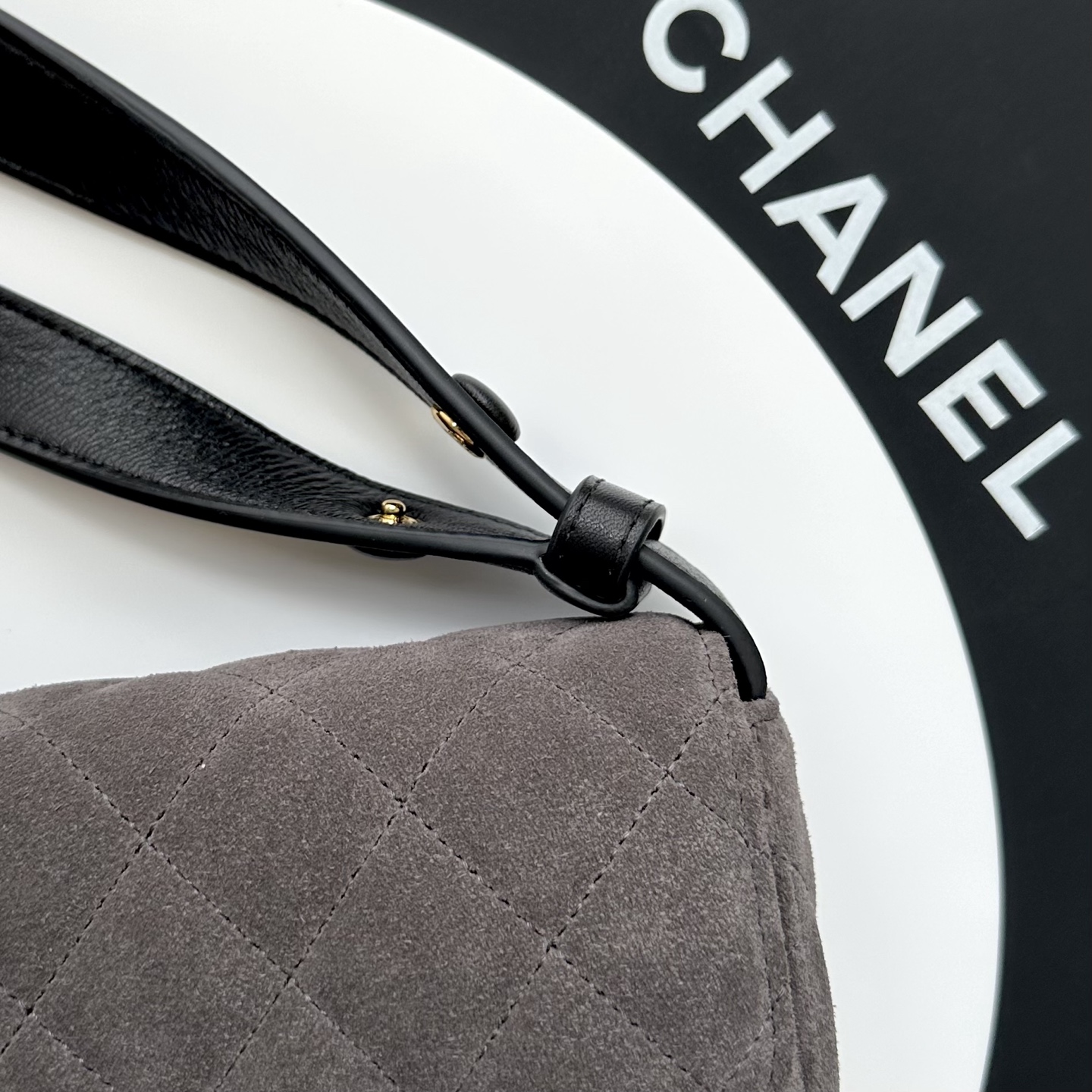 Ch@nel Suede Flap Shoulder Bag-10X25X5CM