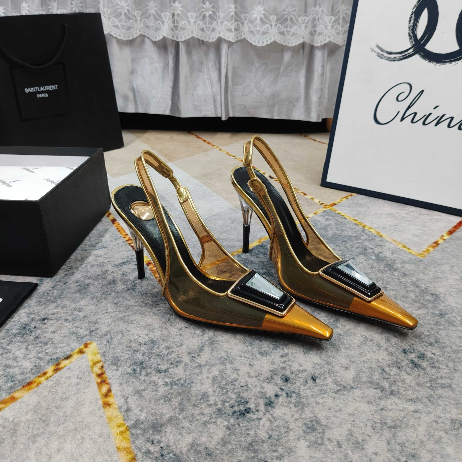 UA Y51 SIBYL Slingback Pumps 10cm Heel