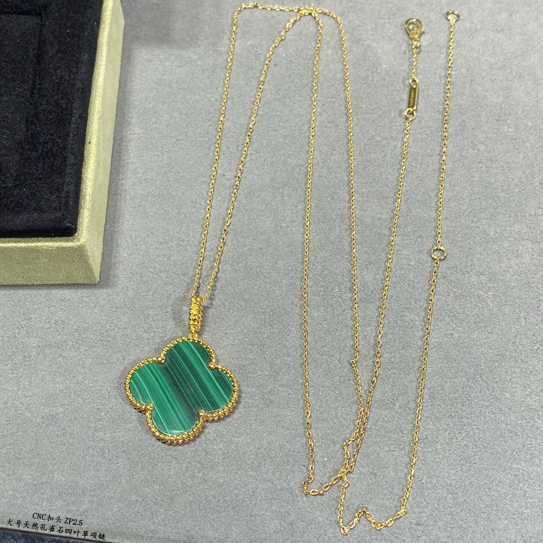 V*n Cl**f & Arpels Large Four Leaf Clover Necklace Diameter approx 2.5cm,Chain length approx 80cm