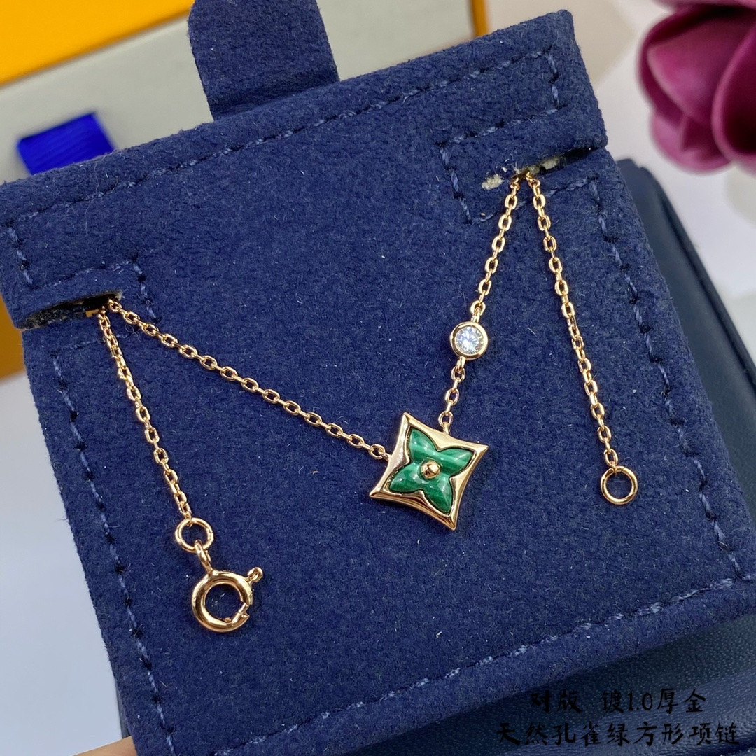 L0vis Vvtt0n Square Natural Malachite Necklace