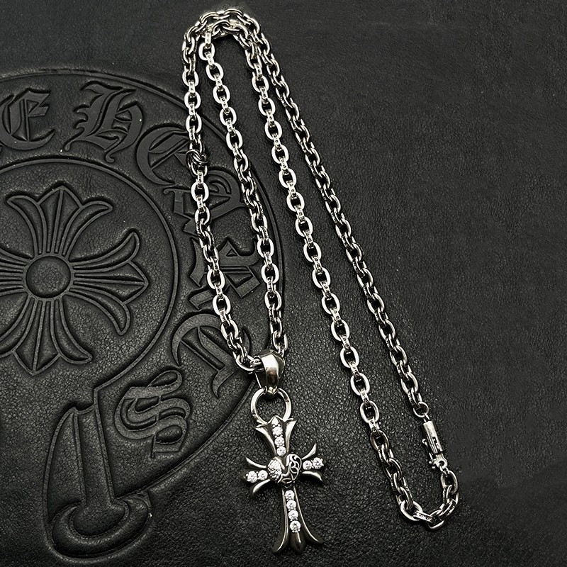 Ch*0me He**ts Cross Necklace