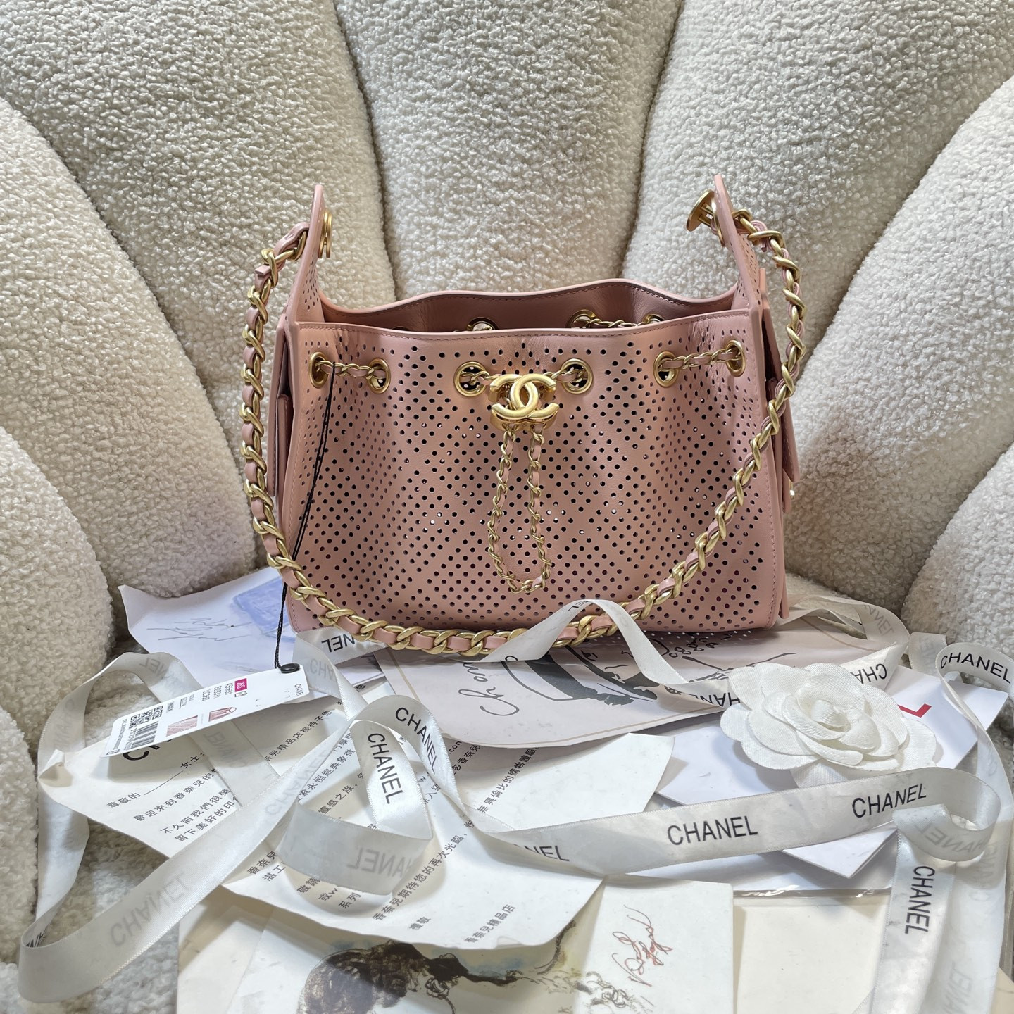 Ch**el 25C Bucket Bag Coffee 20x22x12.5cm