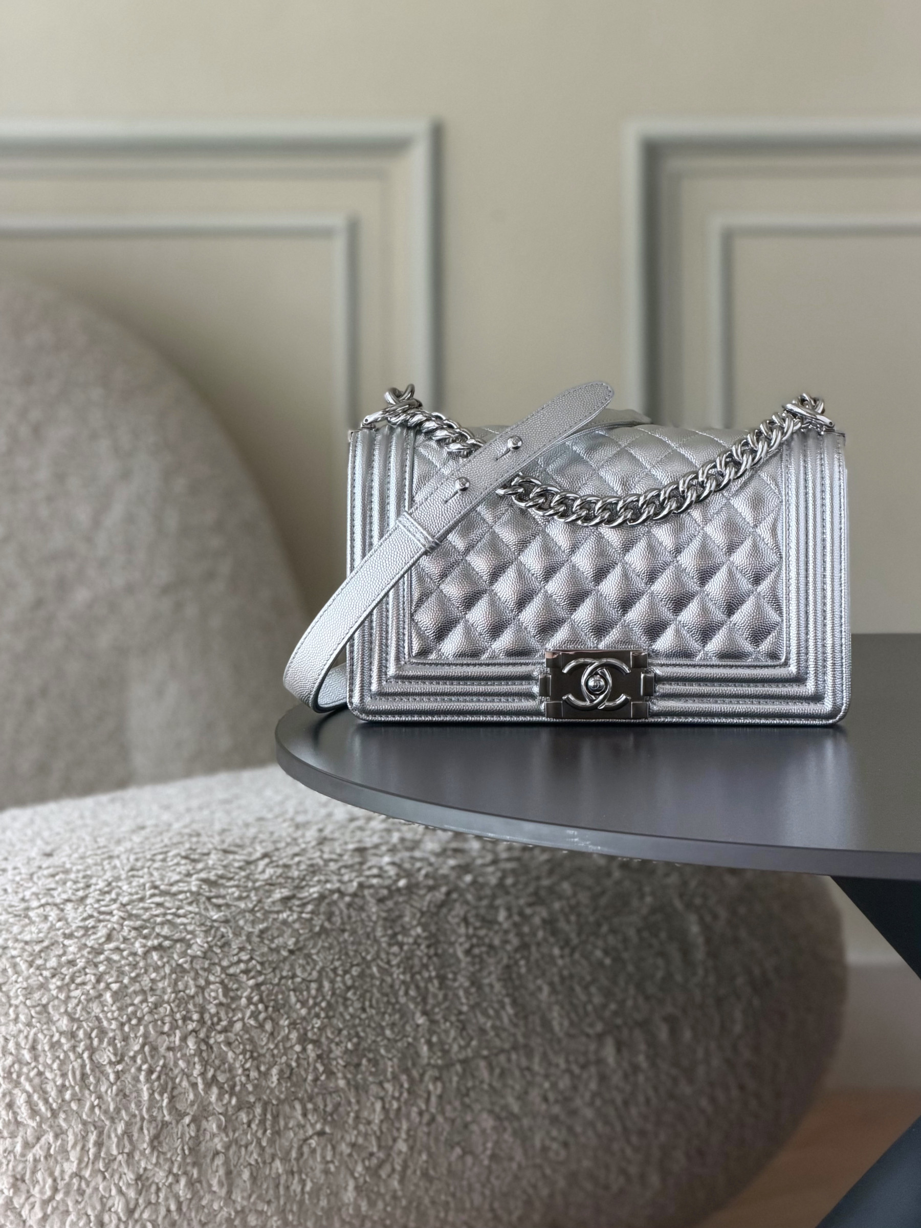 Ch**el Boy Handbag 15x25x9cm