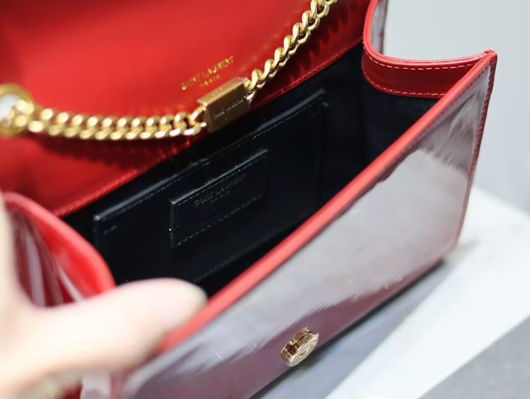 Y51 KATE Nappa Patent Calfskin Two-Toned 20x13.5x6cm
