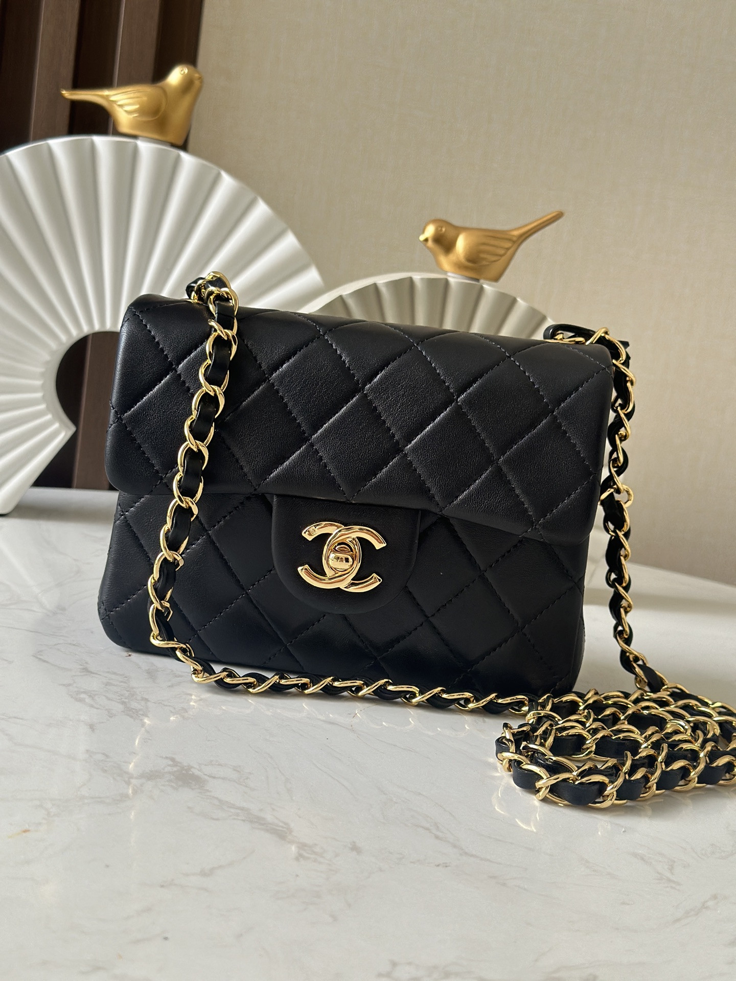 Ch**el Mini Square Flap Bag 17.5cm