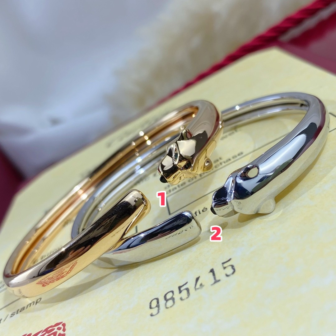 Ca*t1er Slim Polished Leopard Bracelet  16-17
