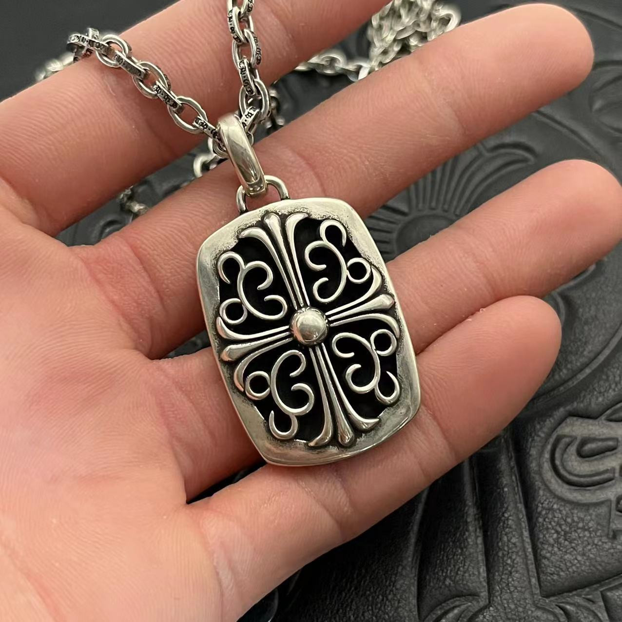 Ch*0me He**ts Vine Cross Necklace