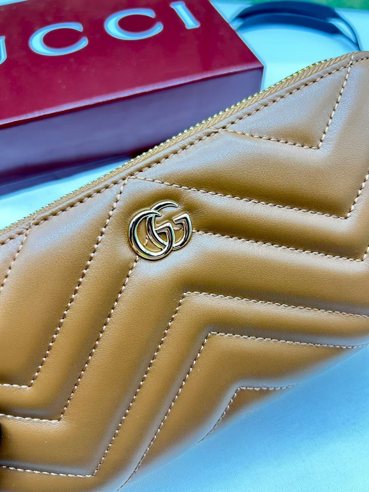 Gvc*1 GG Marmont zip around wallet 19x10.5x2cm
