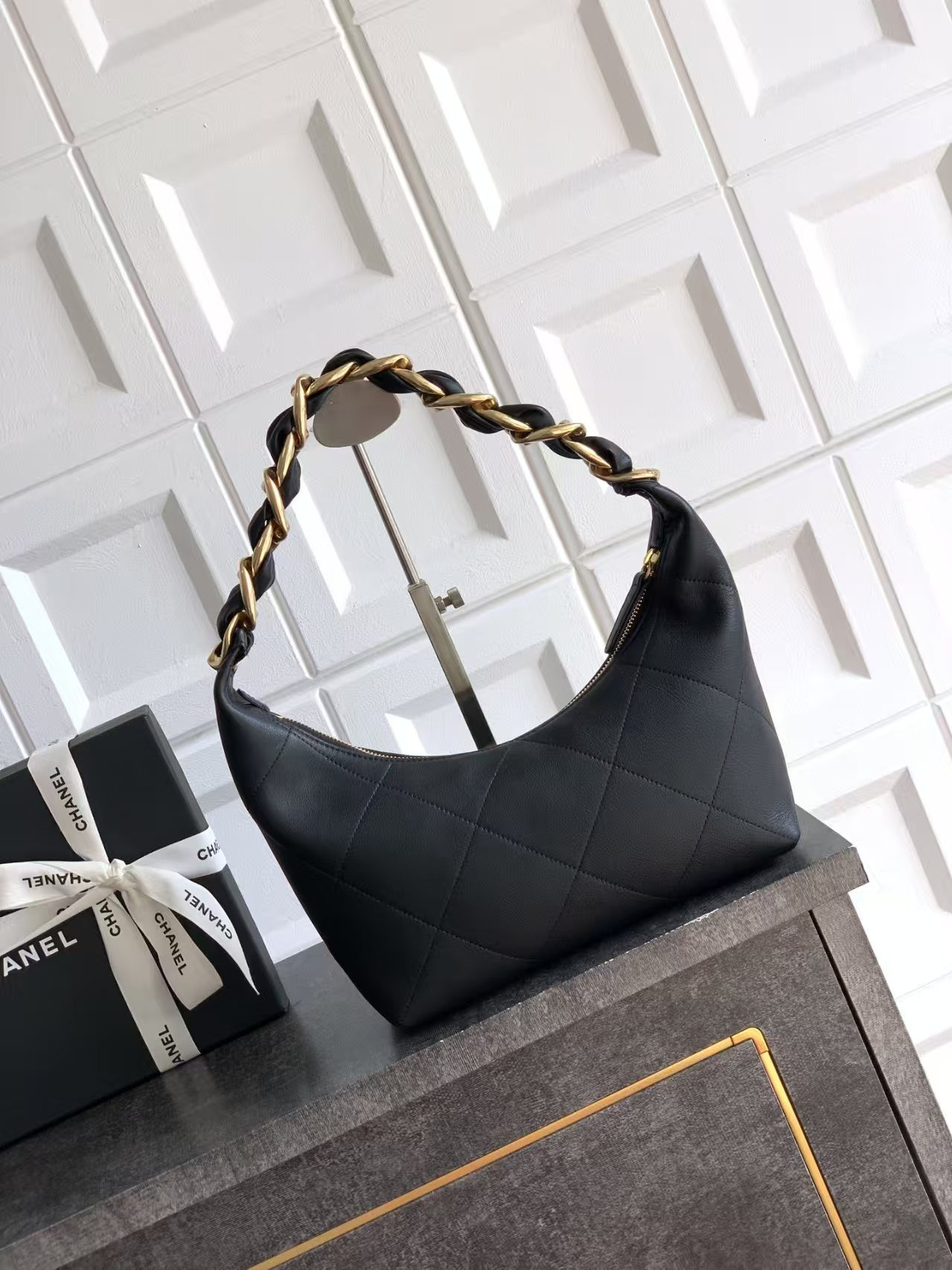 Ch**el Hobo Handbag 24x28x8cm