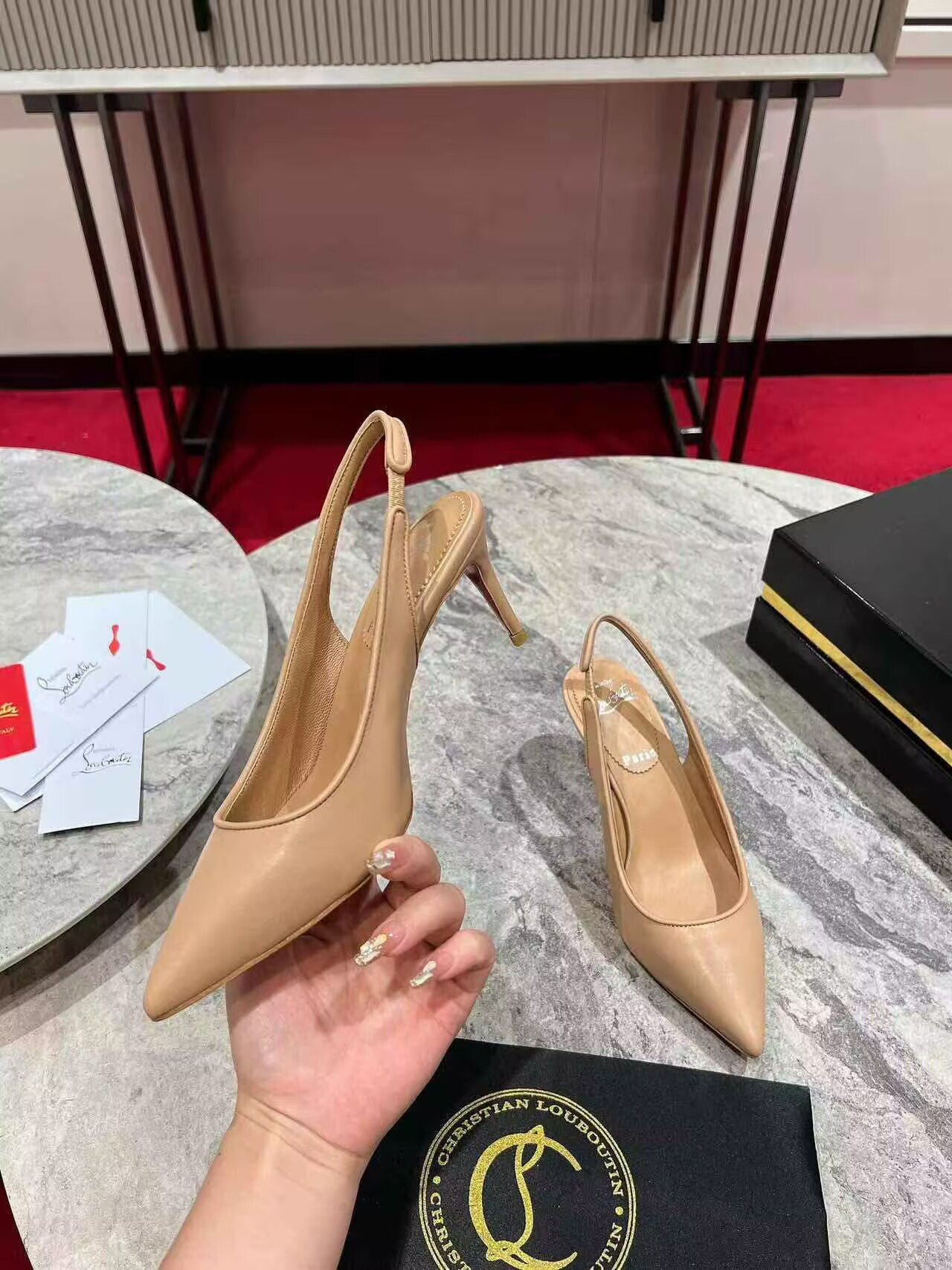 UA Chr1st1an Louboutin Sporty Kate Sling 65mm