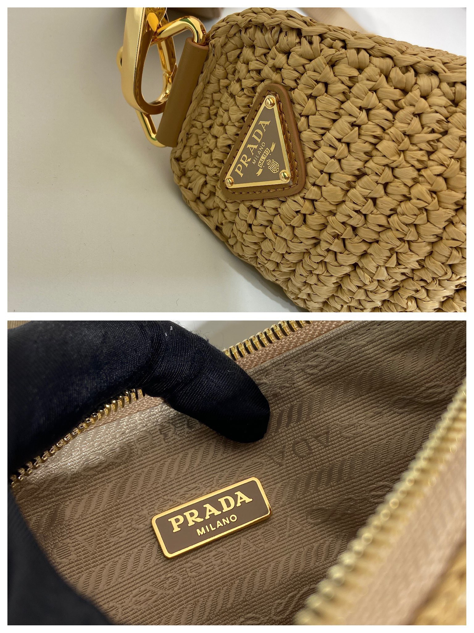 Pra*a Triangle Crochet Shoulder Bag