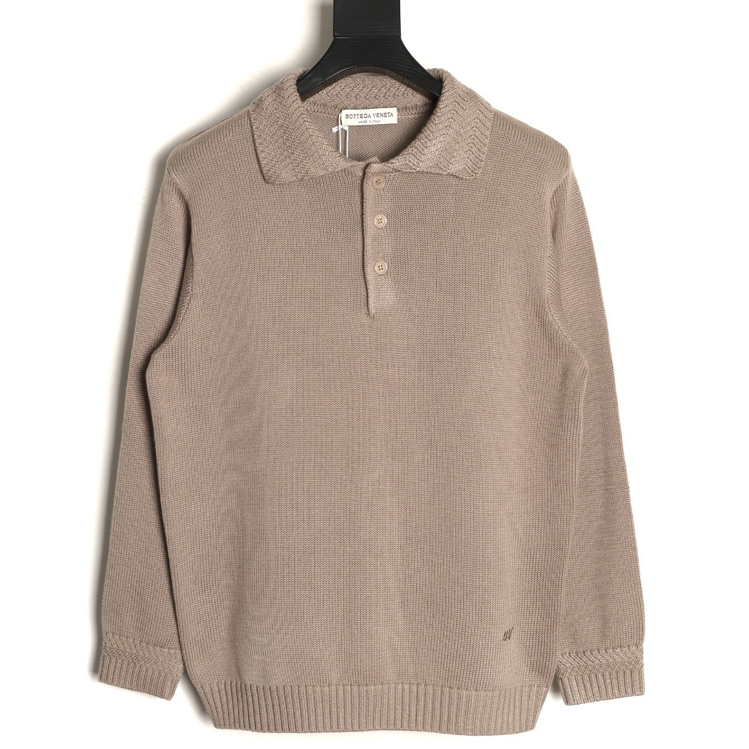 B0tt*ga Ven*ta Knitting Long-sleeved Polo Shirt