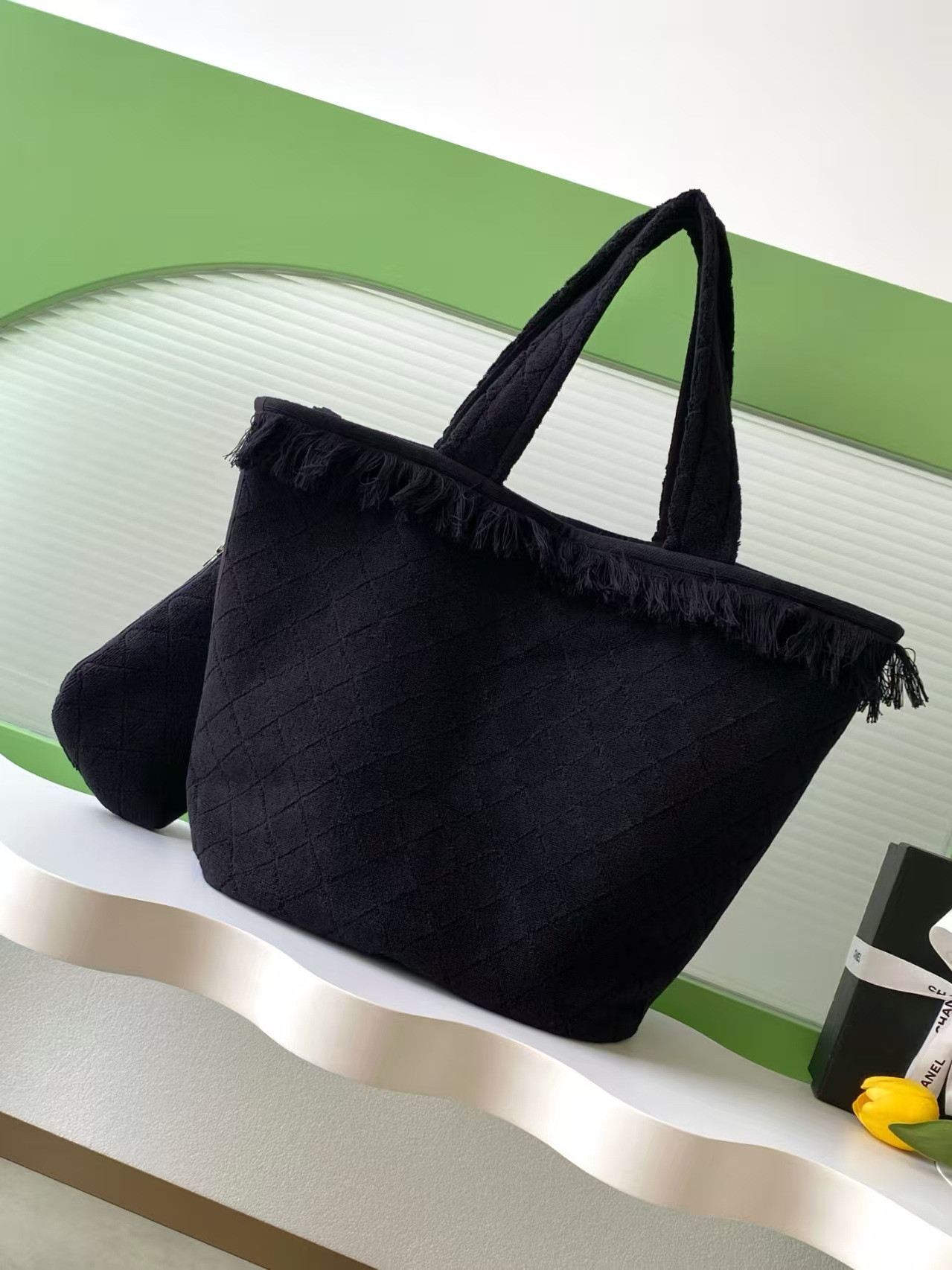Ch**el Coco Beach Tote Bag 38x58x20cm Small Bag size 22x19cm