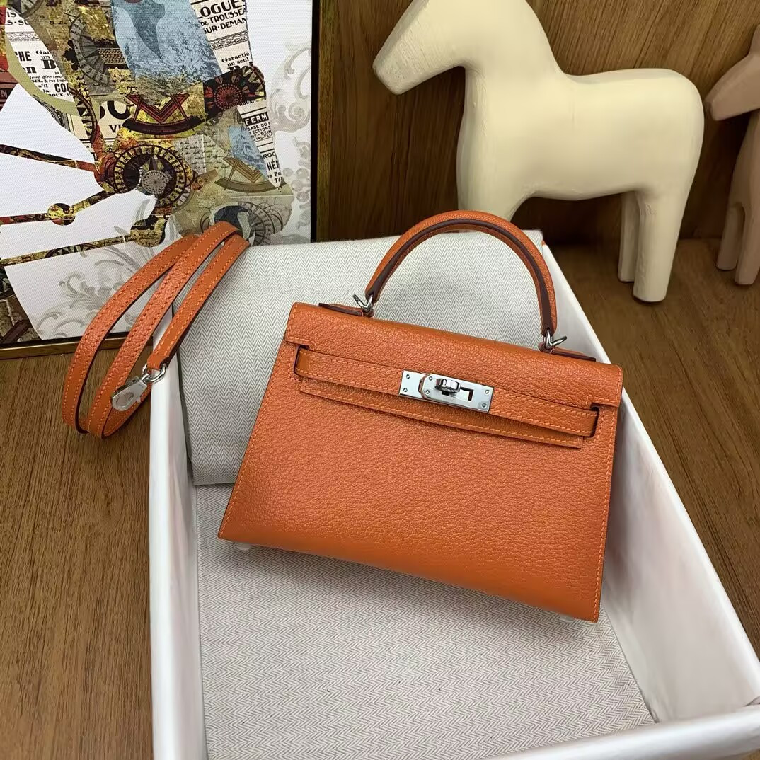 H**me5 Mini Kelly Chèvre Leather 19 19×6×12cm