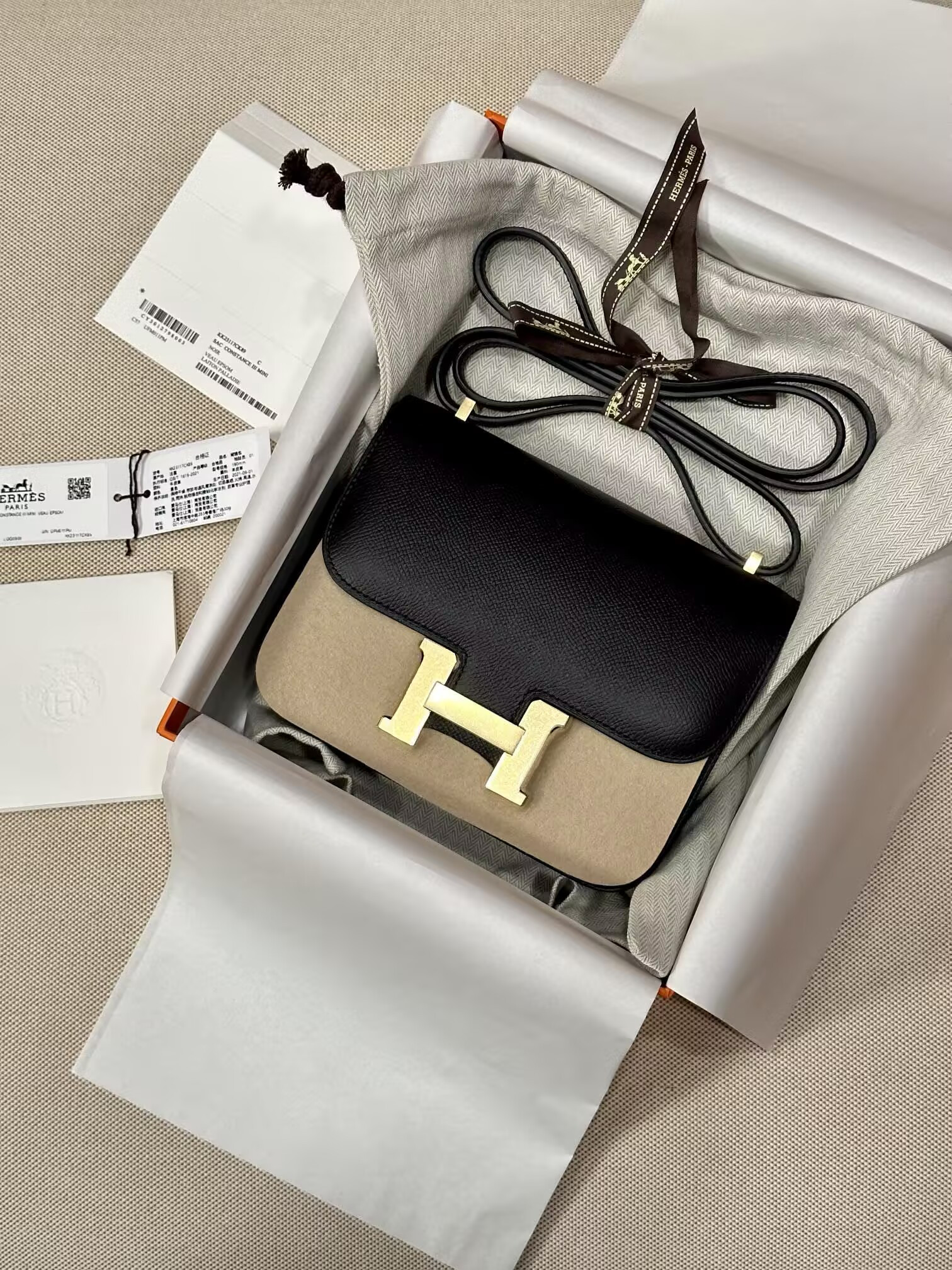 H**me5 Constance 19 Epsom Gold Hardware 18.5x15x5cm