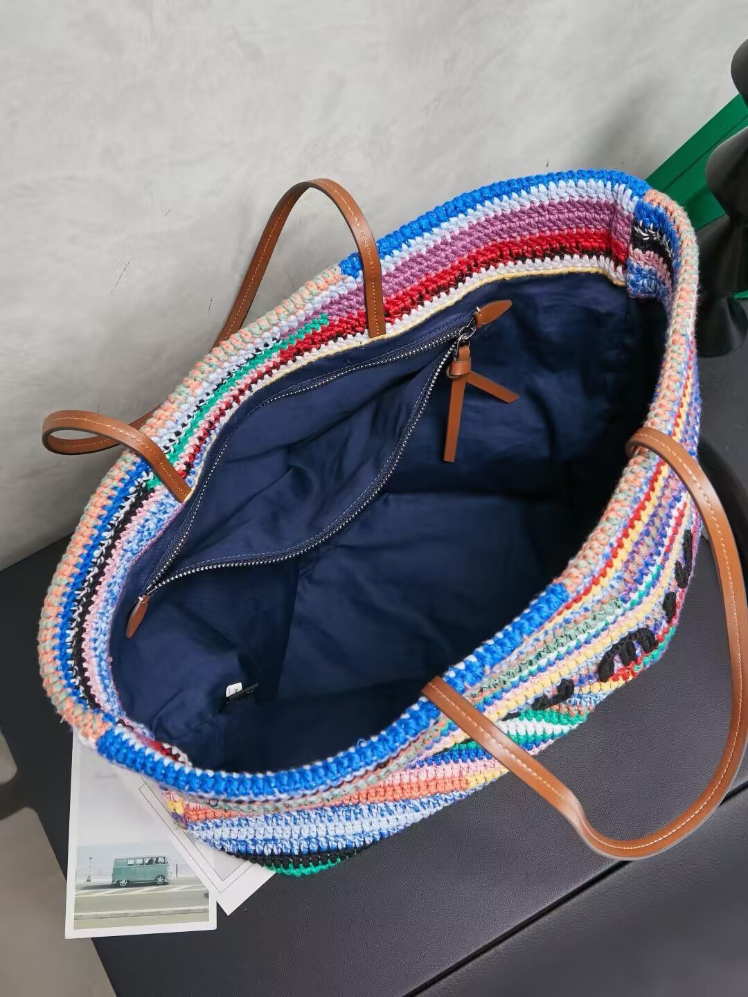 M1v M1v Crochet Tote Bag 34x40x16cm
