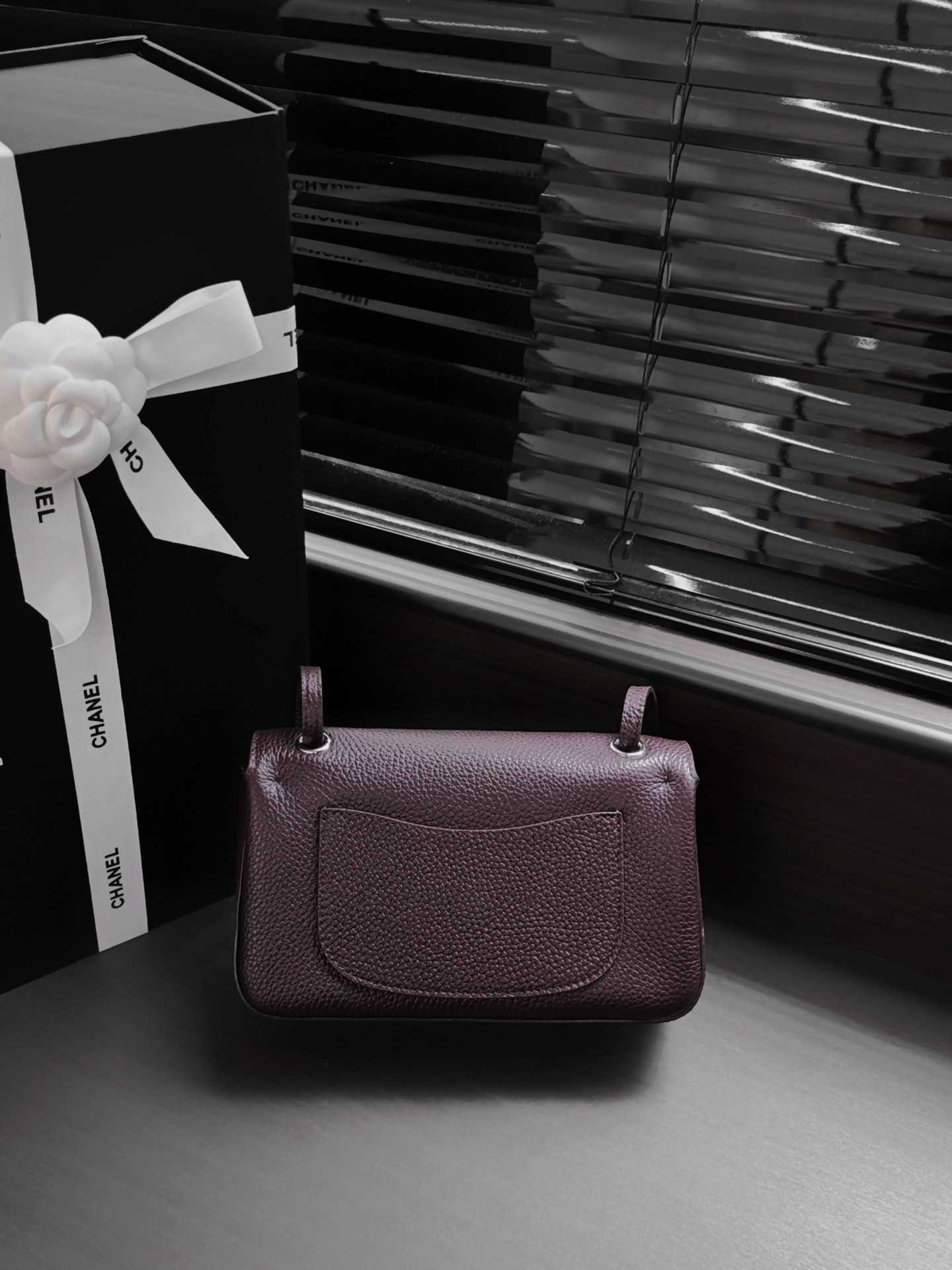 Ch**el Mini Flap Bag Coffee Silver Hardware AS6573 13x20x6cm
