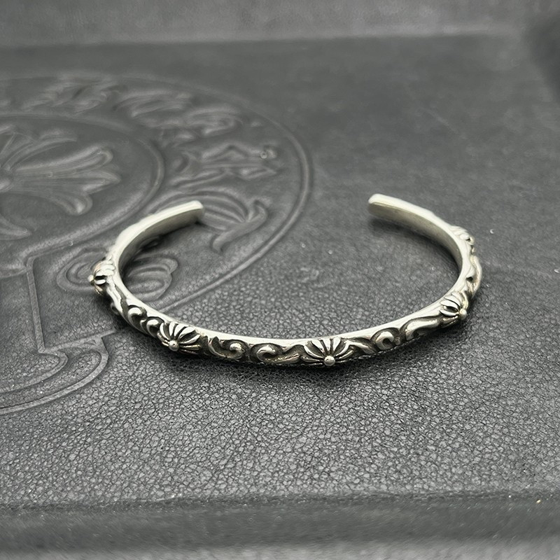 Ch*0me He**ts Cross and Vine Open Bangle Bracelet