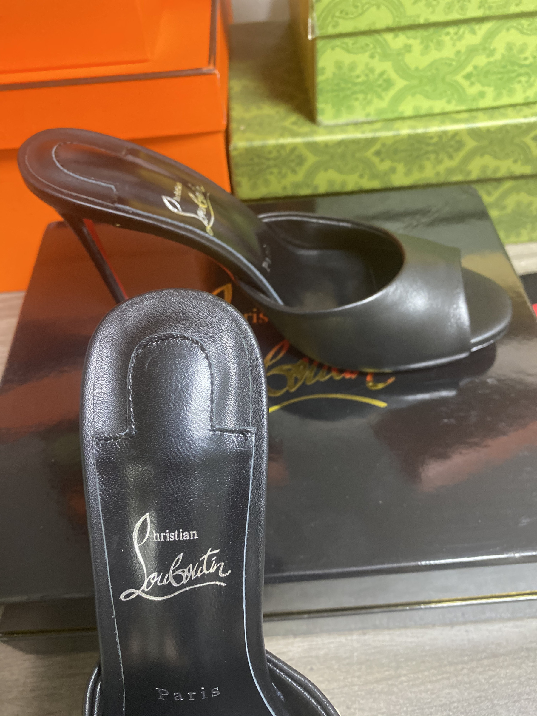 UA Chr1st1an Louboutin Me Dolly 100 Calfskin Leather Mules