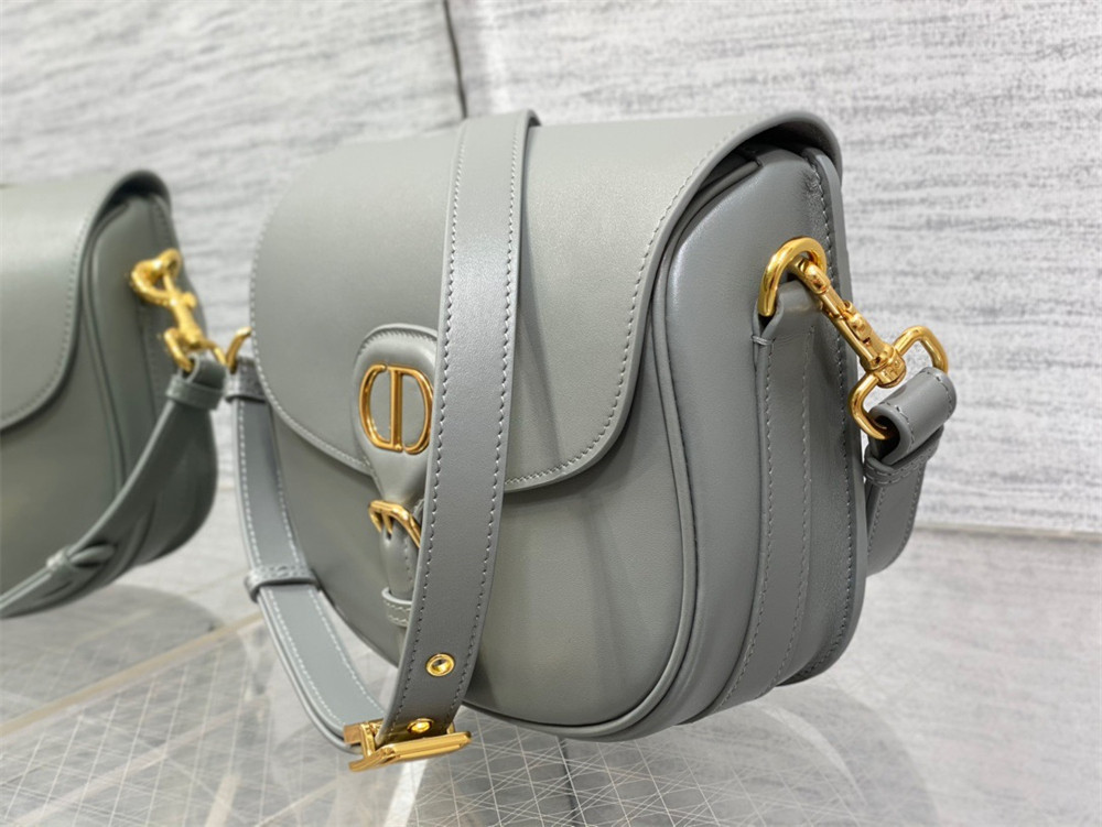 MEDIUM D10r BOBBY BAG Grey Box Calfskin