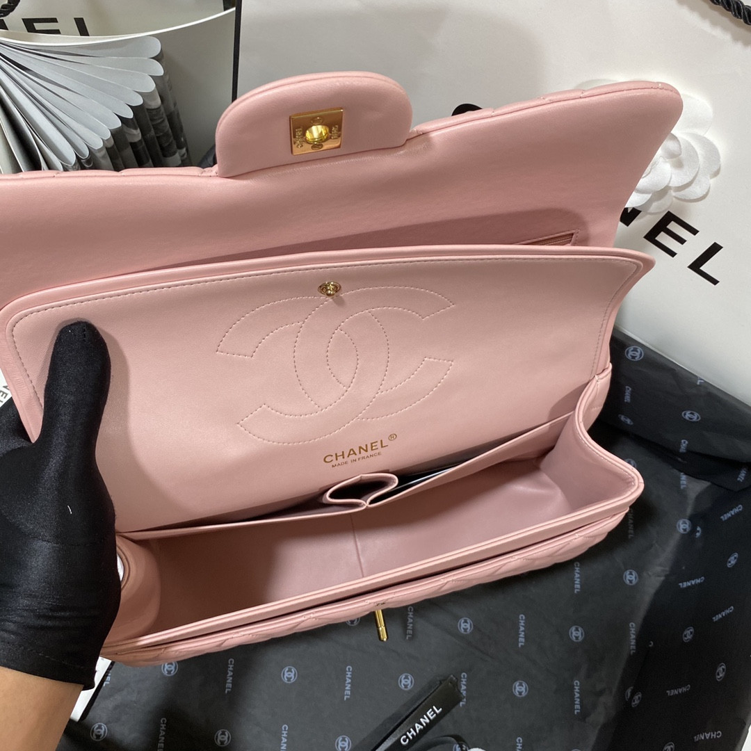 Ch**el CLASSIC FLAP JUMBO 30CM CF PINK GOLD 7.6 × 11.7 × 3.9 in