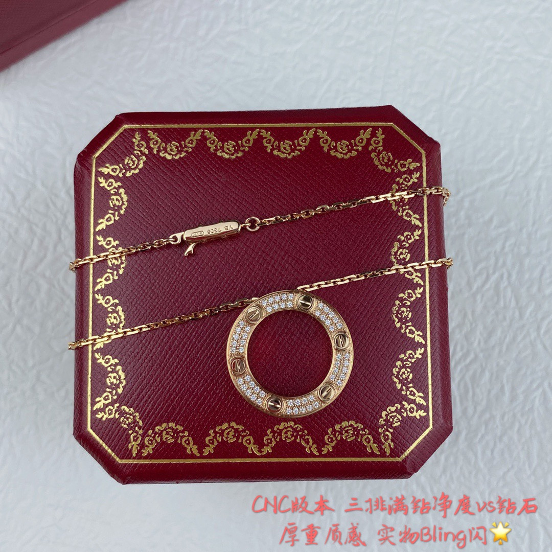 Ca*t1er Double-sided fully D1am0nd-encrusted coin Necklace