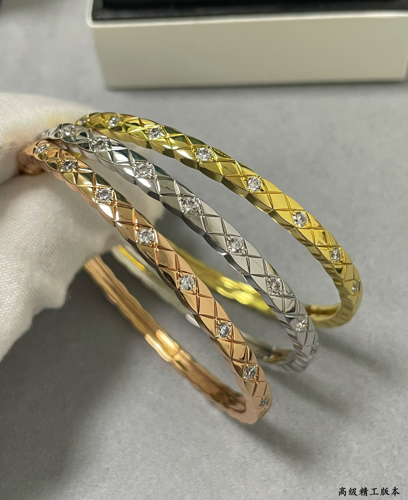 Ch**el Finely carved narrow D1am0nd Bracelet