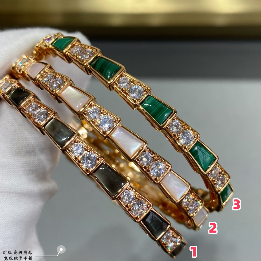 Bv1g*ai Wide snake bone Bracelet