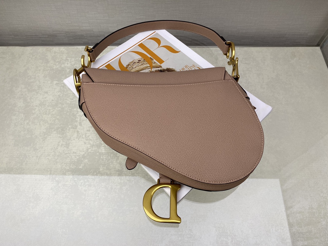D10r Saddle Bag Warm Taupe Grained Calfskin 25.5x20x6.5cm
