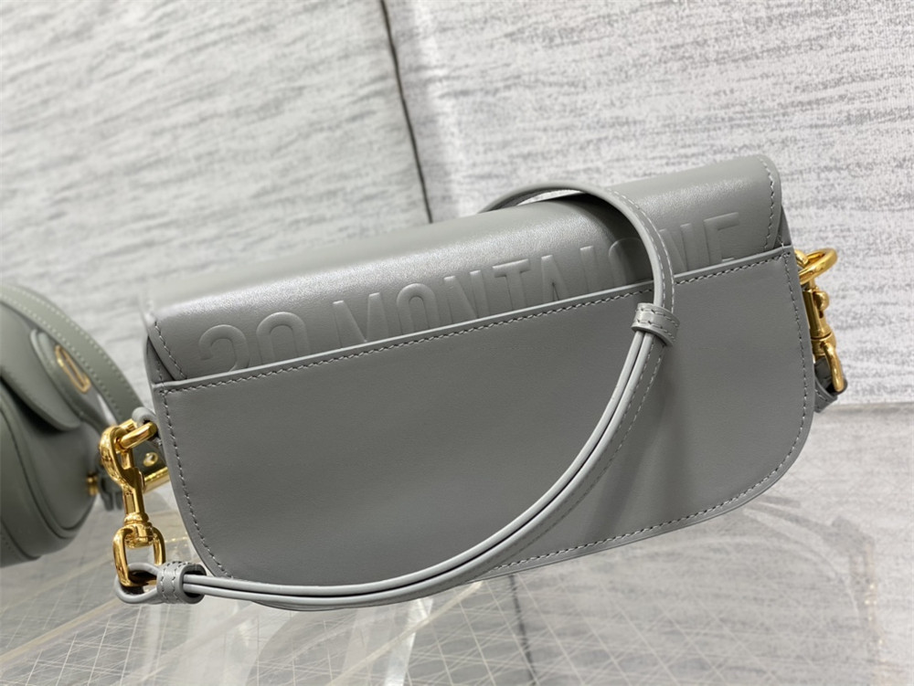 D10r BOBBY EAST-WEST BAG Latte Box Calfskin Grey