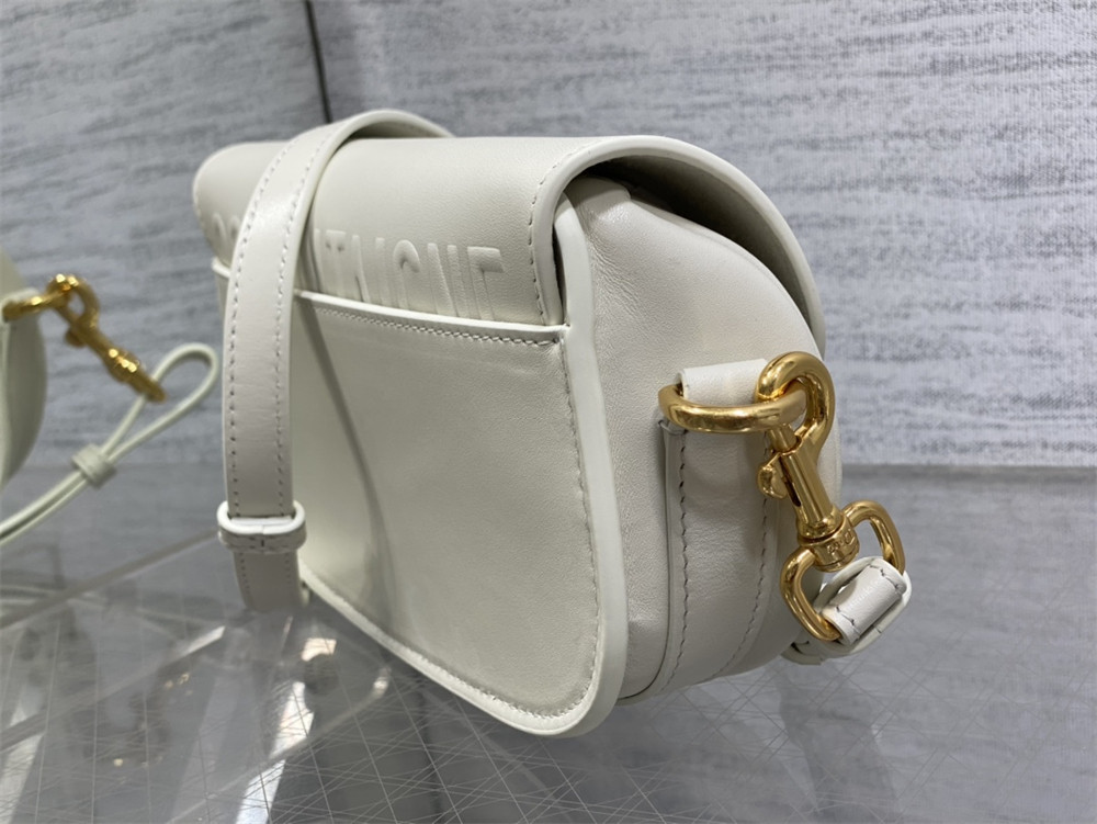 D10r BOBBY EAST-WEST BAG Latte Box Calfskin white