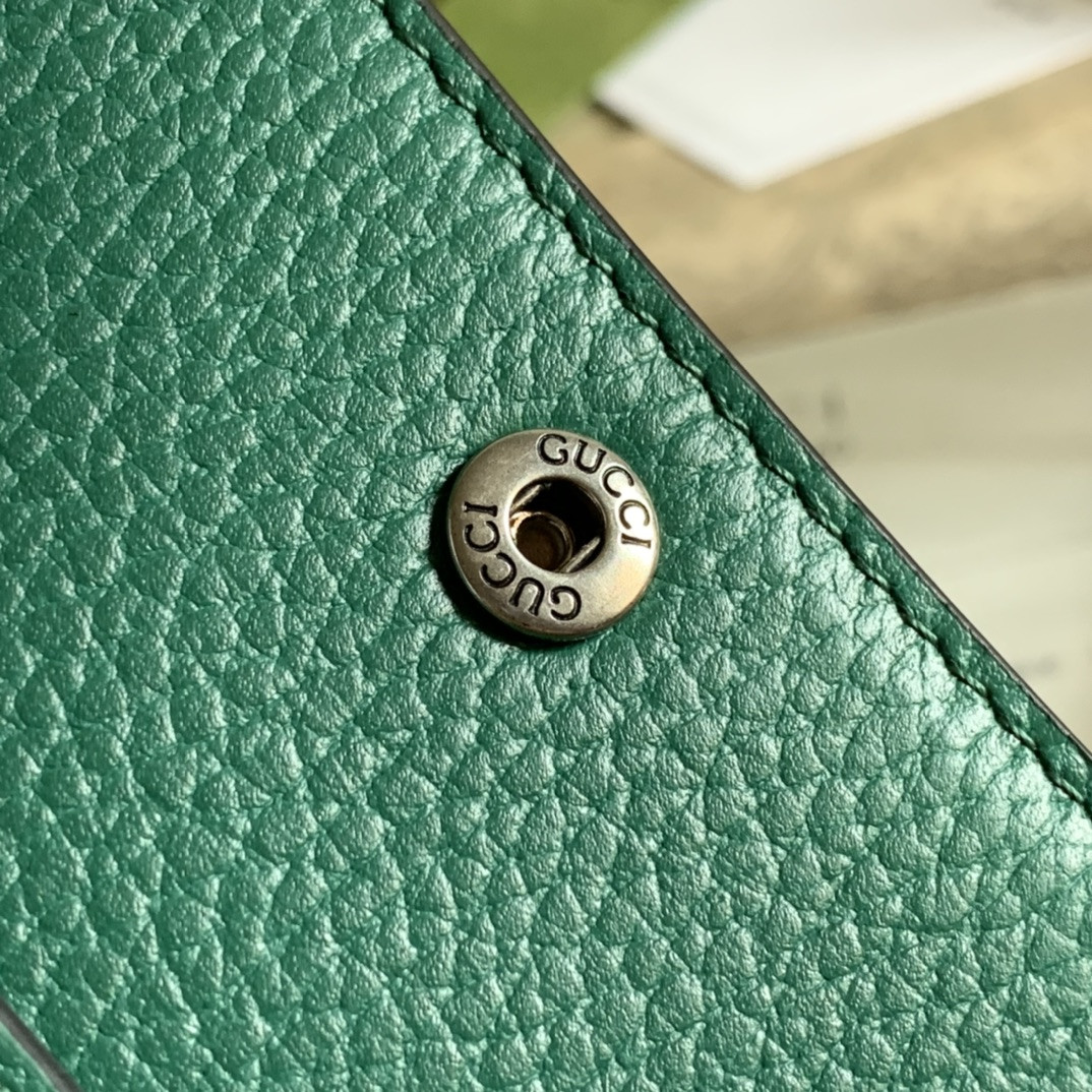 Gvc*1 DIONYSUS LEATHER S*pER MINI BAG GREEN 6.5"Wx3.9"Hx1.6"D