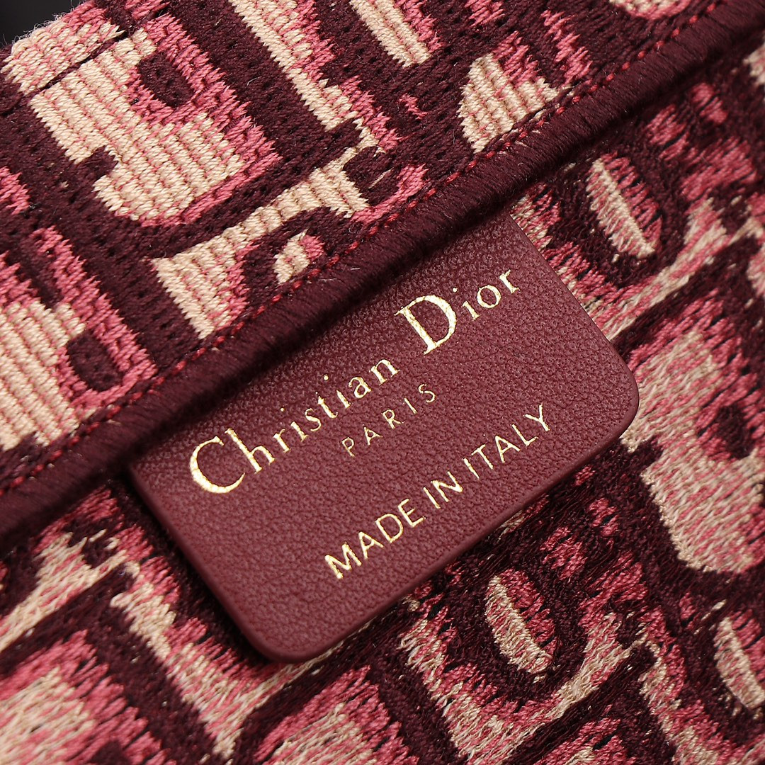 Medium D10r Book Tote Oblique Burgundy 14 x 11 x 6.5 inches