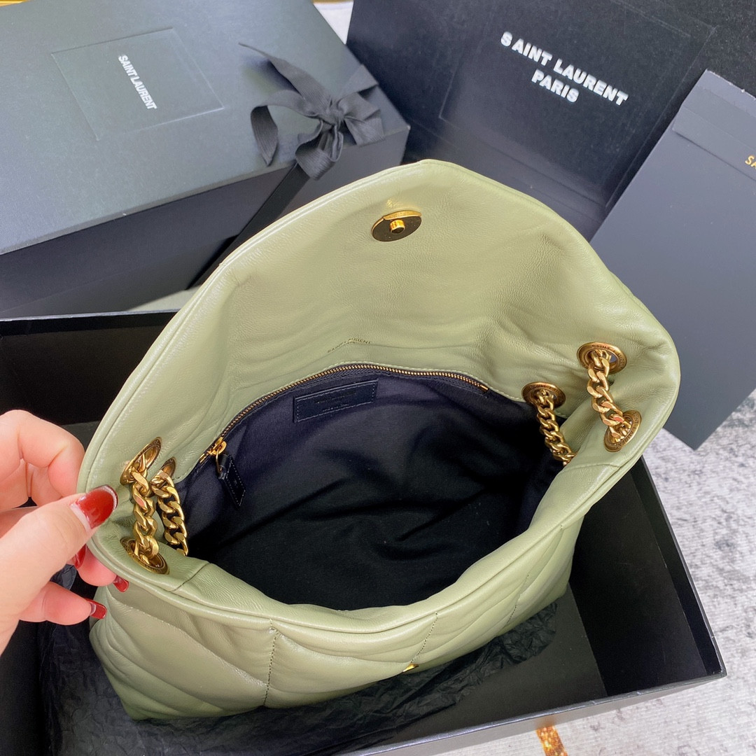 Y51 PUFFER SMALL IN NAPPA LEATHER GREEN 11.4 X 6.6 X 4.3 INCHES