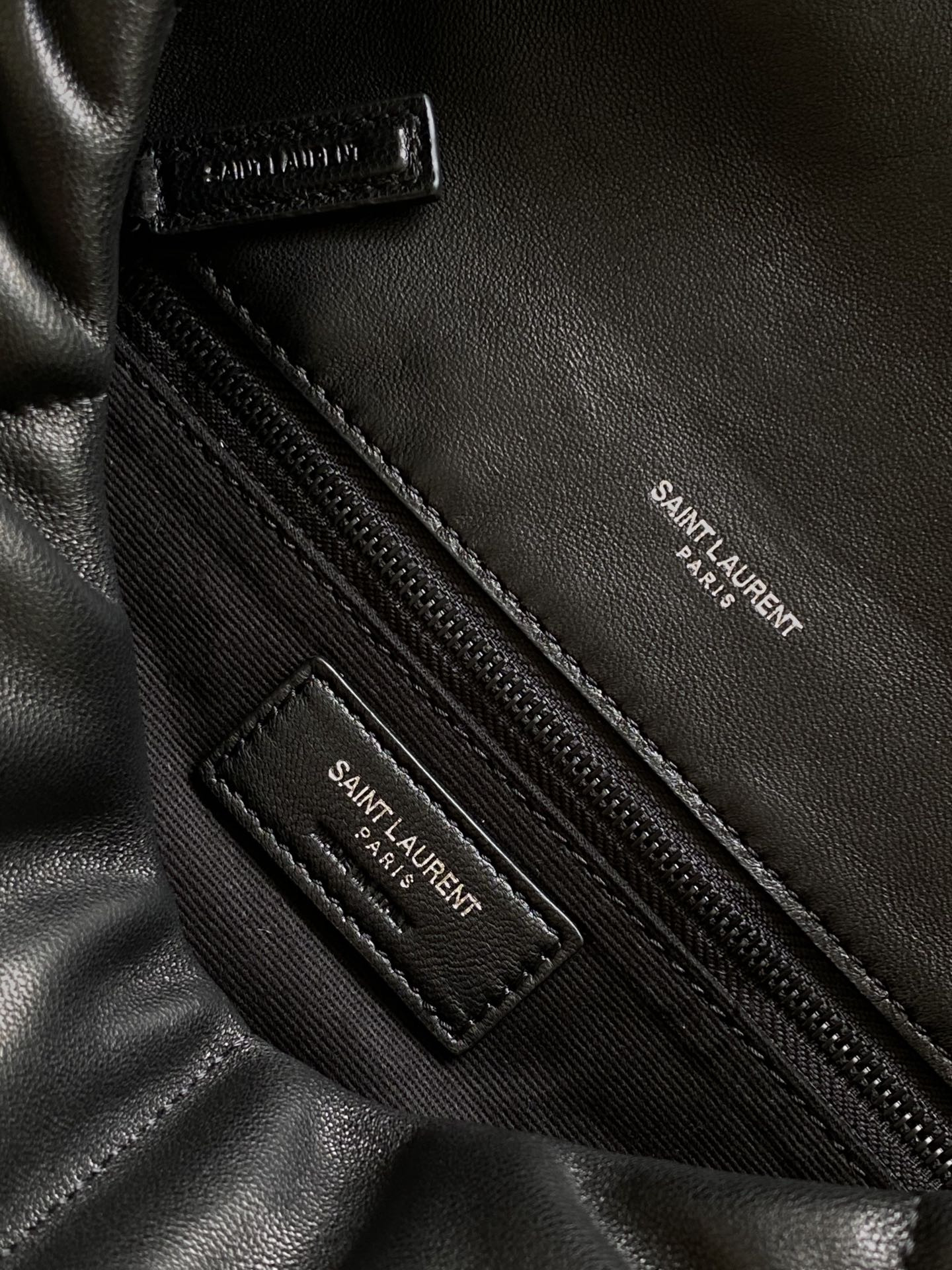 Y51 PUFFER MEDIUM IN NAPPA LEATHER ALL BLACK 13.7 X 9 X 5.3 INCHES