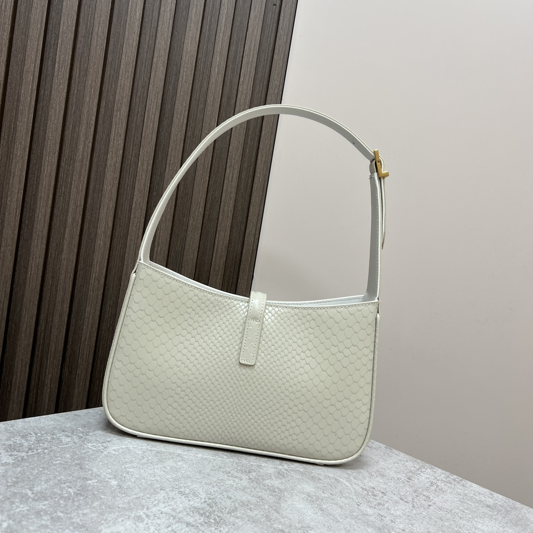 Y51 LE 5 À 7 IN CROCODILE-EMBOSSED LEATHER white 9 X 6.3 X 2.5 INCHES