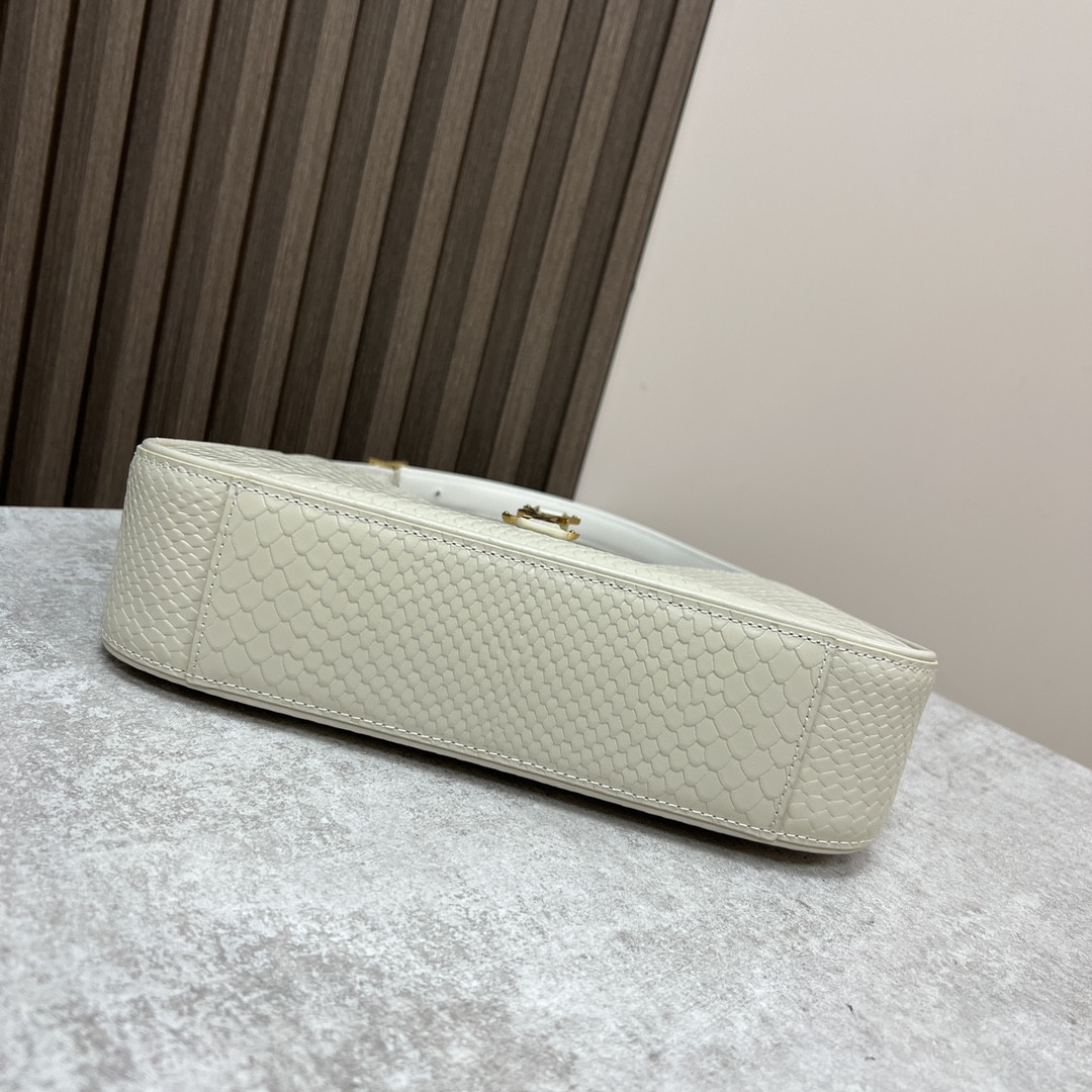 Y51 LE 5 À 7 IN CROCODILE-EMBOSSED LEATHER white 9 X 6.3 X 2.5 INCHES