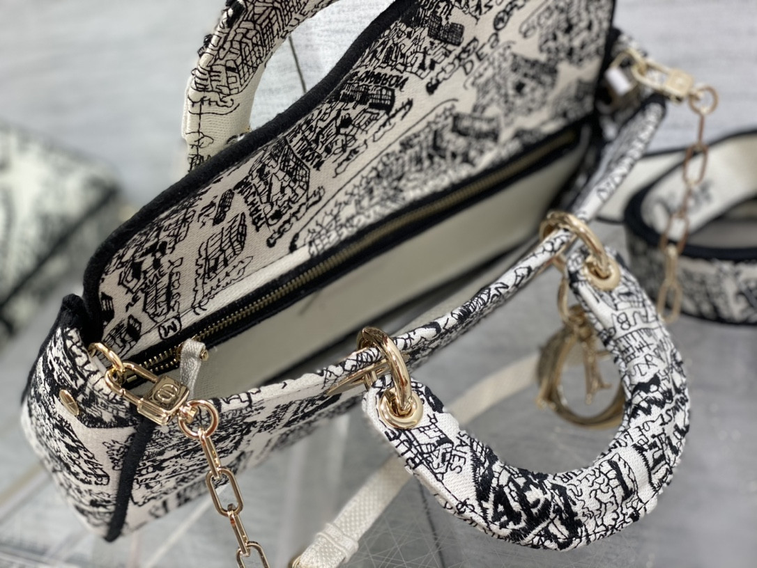 D10r Lady D-Joy bag medium black white 26 x 13.5 x 5 cm