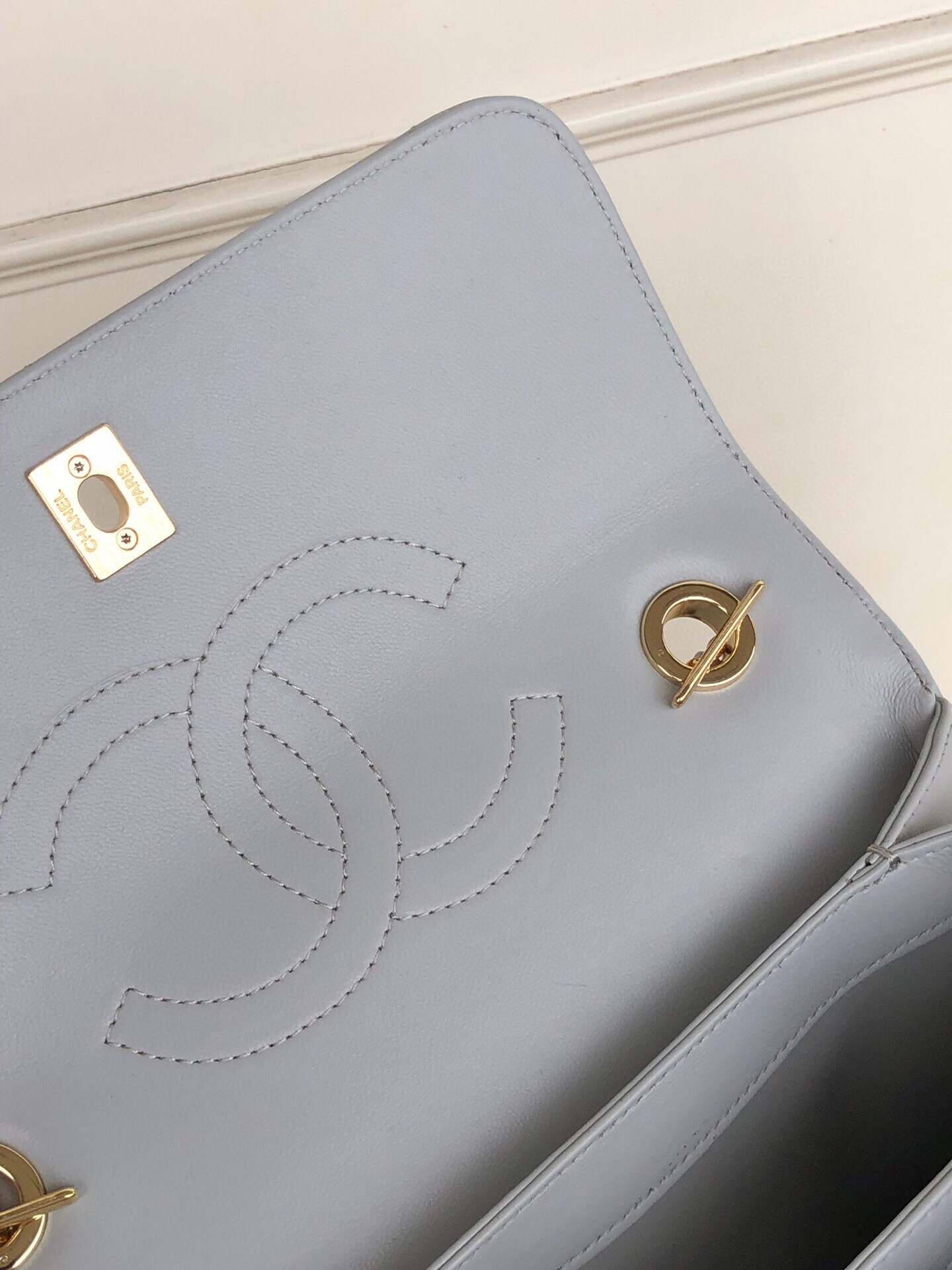 Ch**el FLAP BAG WITH TOP HANDLE 6.6 × 9.8 × 4.7 in
