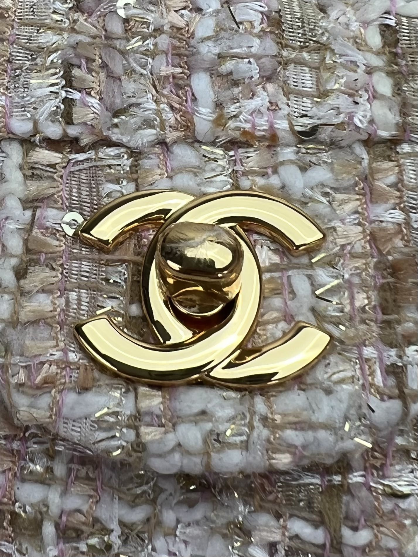 Ch**el CLASSIC 11.12 HANDBAG Tweed & Gold-Tone Metal   6 × 9.9 × 2.5 in