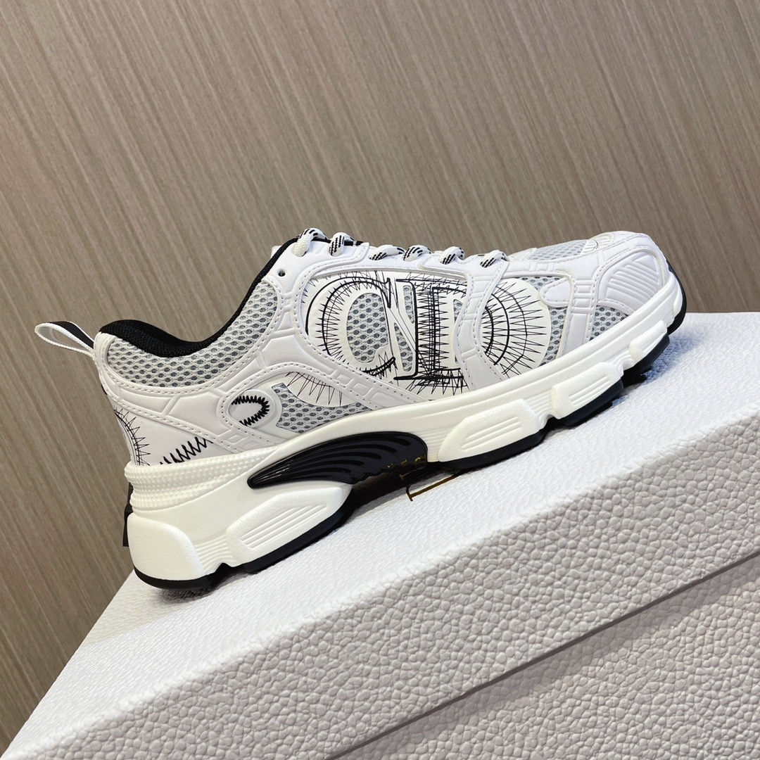UA D10r Chrono Sneaker White and Black Mesh